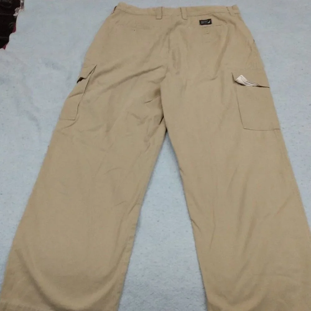 Wide Leg Khaki Cargo Pants - Nautica